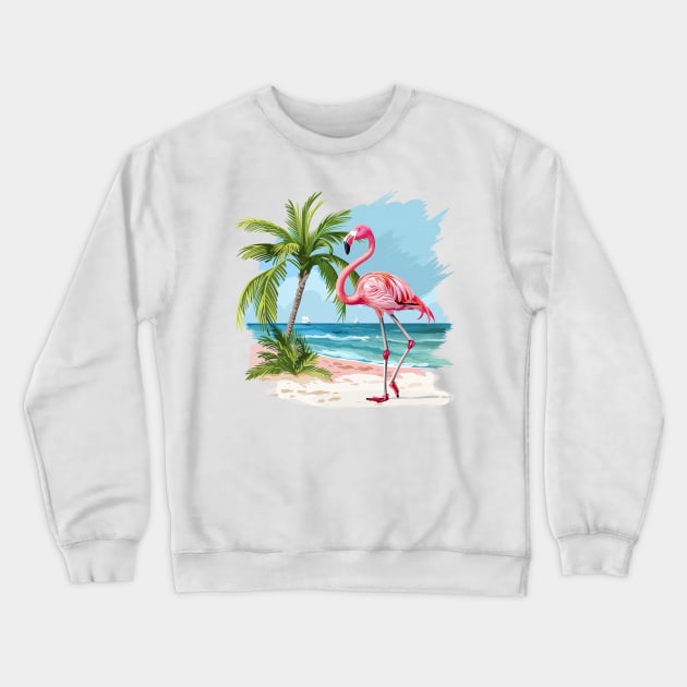 Flamingo Lovers Summer Vibes Crewneck Sweatshirt by zooleisurelife